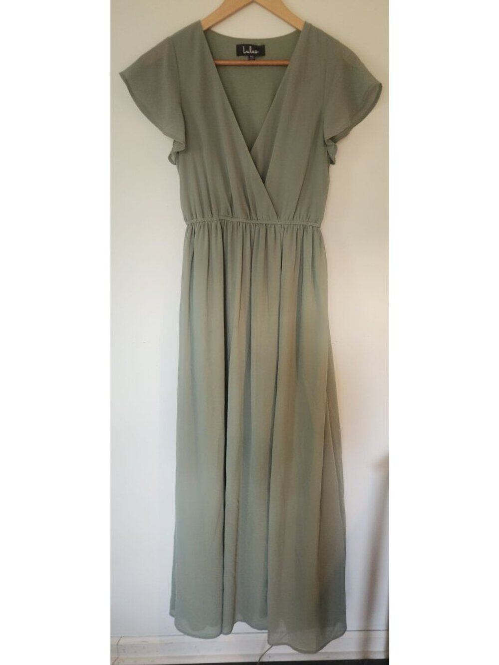 Lulus Women's Sz. XS Lost In The Moment Sage Brush Maxi Dress